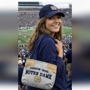 Notre Dame Gray and Tan Tote Bag